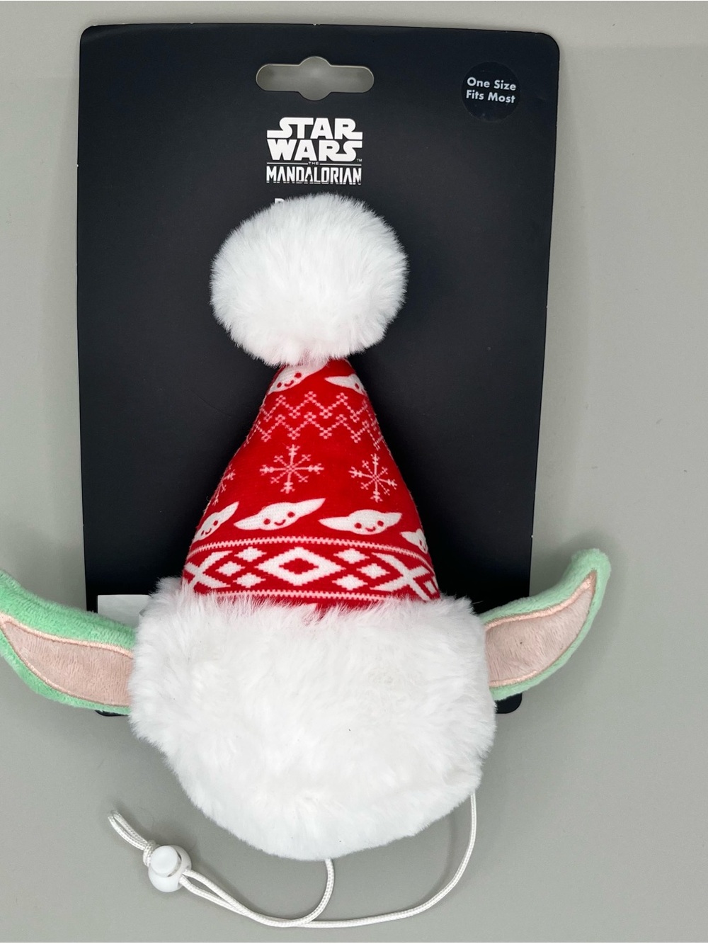 Star Wars Mandalorian Yoda Ears Christmas Santa Dog Hat New One Size Fits Most